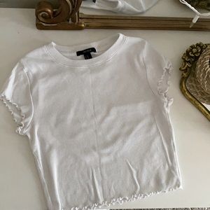 Cropped Ruffle Baby Tee (M)